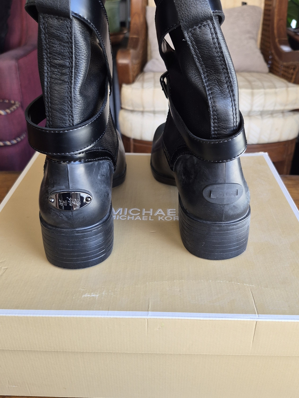 Coach Zena Black Mid-Calf Fleece-Lined Heeled Boots - Picture 2 of 11
